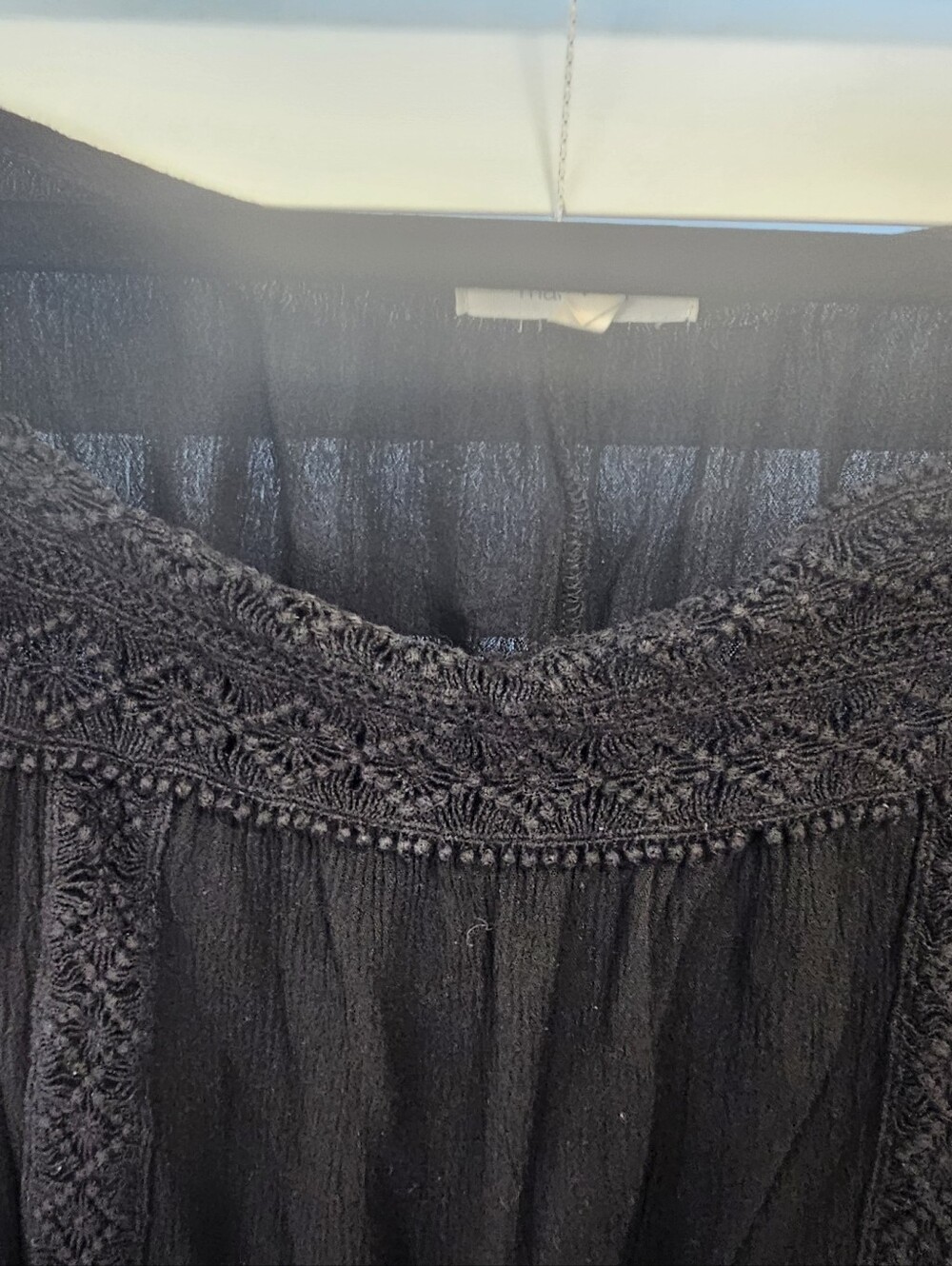 Black Boho Crochet Trim Sleeveless Top - Picture 2 of 2